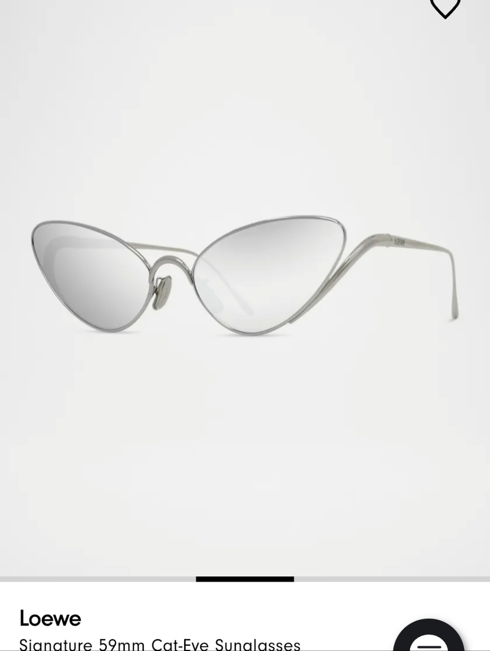 Loewe Silver Cat-Eye Sunglasses with Mirrored Lenses